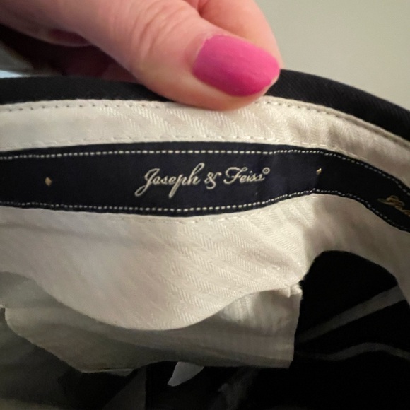 Joseph & Feiss Men's Suit Pants Black Cuffed and Pleated Size 40x34 - Picture 4 of 4